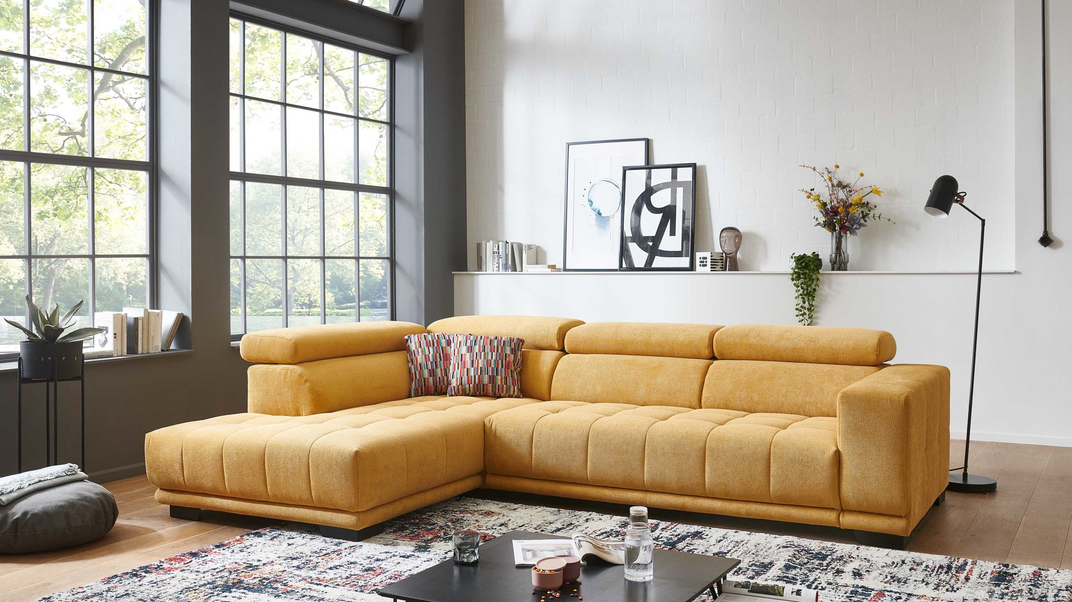 KAWOO Serie 7587 - Ecksofa mit Kopfpolsterverstellung